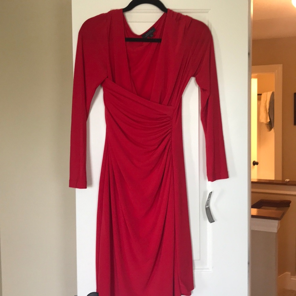 Red long sleeve dress